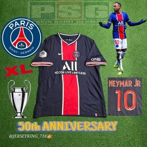 Nike PSG Neymar Jr #10 2020/2021 Home Jersey Ligue 1 50th Anniversary XL